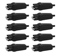 10pcs Battery Clamps Strong Bite Force Electric Wire Clips Connectors 20A Large Opening for Electrical Devices (Black)