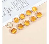 10pcs Beautiful Opal-Like Buttons 10mm Pretty Gold Color Metal Round Shank Button Shirt Collar Sleeve Buttons-Ginger-10mm