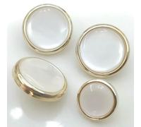 10pcs Beautiful Shank Buttons Round Gold Color Pearlized Plastic Buttons Woman's Blouse Coat Clothes Accessories
