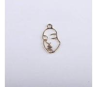 10pcs Beauty Lady Finding Jewelry Gold Silver Color Hollow Face Alloy Charms Diy Necklace Pendants Earrings Necklace Crafts