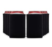 10Pcs Beer Cooler Sleeve, Black Neoprene Can Coolers, Slip Can Cooler Holder for Beer Coke, Insulated Beer Cooler Sleeves, Durable and Portable, Best Gifts for Beer Lovers(6.3 X 6.3 X 10.3 cm
