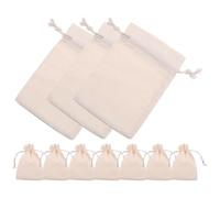 10pcs Beige Fabric Drawstring Bags Cloth Party Favor Bags