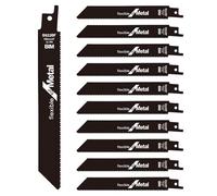 10PCS Bi-Metal Reciprocating Saw Blades for Metal Cutting, 150mm 14TPI Sabre Saw Blades for Metal Pipe, Fast-Cut Metals Saw Blade, Universal for Bosch, Makita, Dewalt, Ryobi, Black & Decker Recip Saws