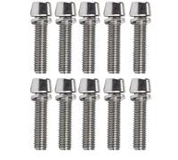 10Pcs Bicycles Stem Screw Bike Stem Bolts Tapered Head Bolts Screws With Washers Steering Handlebar Part M6x20mm For Road Easily Installation