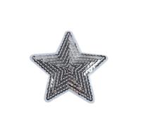 10pcs Big Sequined Star Patches Embroidery Glitter Fabric Appliques DIY Patchwork Crafts Sewing Jeans Coats Badge Suits for DIY Clothes Backpacks Jackets Shoes(Silver)