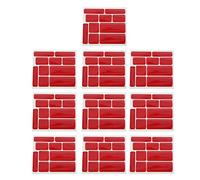 10Pcs Bike Chainstay Protector Stickers, PVC Scratch Resistant Frame Protection for Mountain Road Hybrid Bikes, DIY Chain Stay Guard with 100 Pieces Rectangles Squares (Red)