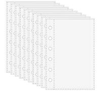 10Pcs Binder Pockets 6-Holes Clear A7 Planner Inserts Moisture-Proof & Water-Resistant Binder Inserts for Photos Cards Bills More..