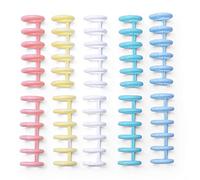 10PCS Binding Spine Combs 6 Holes Plastic Loose Leaf Binder Album Rings for DIY Notebook Photo Album Diary Book Calendar Binder Rings Study Card Scrapbook Booklet 12mm/0.5in Spine Diameter 80 Sheet