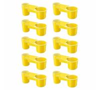 10Pcs Bird Cage Water Dispenser, Yellow Cage Bird Water Drinker Cup Automatic Bird Drinker Cups Accessories for Chicken Pigeons Feeder Trough Animal Feeding