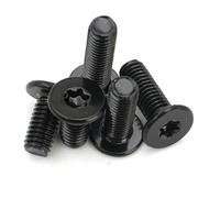 10pcs Black 304 Stainless Steel M1.6 M2 M2.5 M3 M4 M5 M6 M8 Six-Lobe Ultra Thin Super Low Flat Wafer Head Screw Bolt(4mm,M3 (10pcs))