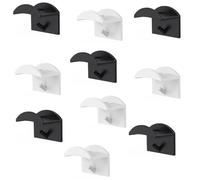 10pcs Black and White Self Adhesive Hat / Cap Wall Rack Holder | Display Hangers for Baseball Caps, Beanie Storage | Hat Wall / Door Organiser | Sticky Back - No fixings Required | Hat Hooks…