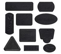 10Pcs Black Embroidered Patches, Iron on and Sew on Applique, Embroidery Badge Emblem, Clothing Repair and Decoration, Stickers for Clothes DIY Accessory (Black)