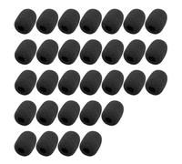 10Pcs Black Headset Microphone Covers Foam, Noise Reduction Lapel Headset Microphone Sponge Mini Cover Microphone Wind Protection Cover for Variety of Headset Microphone Windscreens and Pop Filters