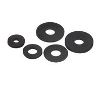 10pcs Black High Elasticity Soft Rubber Flat Washers, M4 -M20 High Temperature Resistant Insulation Spacers Seals Gasket Ring(16 * 32 * 2mm)