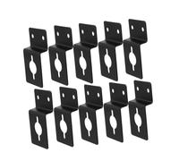 10pcs Black Iron Speaker Wall Mount Hook Bracket for Secure Support | Pre-drilled Holes, Robust Back Hooks, Solid Structure, Flat Finish, Low Profile Design for Discreet Installs