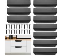 10pcs Black Kitchen Cabinet Door Handles,120mm Cabinet Drawer Handless,Door Pull Handle,Finger Edge Pull Concealed Handles for Bedroom Cupboards Drawers Furniture Wardrobe Kitchen Cupboard Handless