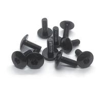 10pcs Black Large Head Hexagon Socket Screws Bolts M6 12/16/20mm Zinc Plating Anti-rust For Motorcycle Scooter Tail Plates Fastening Bolts