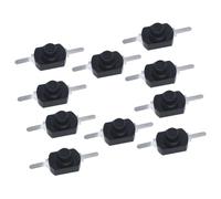 10PCS Black Latching On-Off Push Button Switches, 2-Pin for MINI Torch Flashlight Control Switch, 1A 30V DC, Copper Contact, for Industrial & DIY Electronics Projects