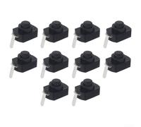 10PCS Black Latching Push Button Switch Rated 1A 30V DC for Mini Torch Applications Compatible with Electronic Devices and DIY Projects