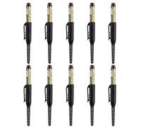 10Pcs Black Long Nib Deep Hole Marker Pen 45mm Tip, Refillable Long-lasting Oil-based Permanent Markers, Waterproof Carpenter Pen for Measuring,Marking,Construction,Drywall,Woodworking & Plumbing