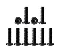 10Pcs Black M8x30 Bolts, 304 Stainless Steel Flat Head Allen Furniture Screws, Full Threaded Machine Screw Bed and Wood Furniture Bolts Replacement Set