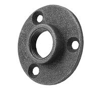 10pcs Black Malleable Iron Pipe Fittings DN20 3/4 Threaded Hole for DIY Projects Home Decor Garage Workshop Industrial Wall Flange