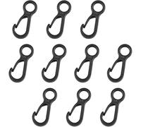 10Pcs Black Outdoor Camping Snap Hooks, Plastic Snap Clip Hook Camping Carabiner Buckle Multifunction Snap Hook Camping Equipment Tent Buckle Clips Tent Hooks for Lights Hanging to Canopy Outdoor Tent