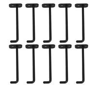 10pcs Black Pegboard Shelf Hooks, Metal Wire Hanging Storage Set | Space Saving Organisation, Display Friendly Fit, for Tool Bench, Office, Gardening Tools and Drill Cords