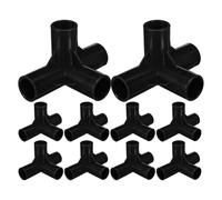 10pcs Black Plastic 16mm Four Way Shelf Connectors | 90 degree cross joints, precise tube fit for racks, quick assembly, for wardrobe and shoe rack layouts