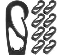 10pcs Black Plastic Bungee Cord Clips for Kayak Dock Lines Outdoor