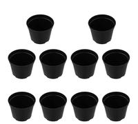 10PCS Black Plastic Flower Pots with 8 Size Choices B80# to B150# Supporting Dual Drainage and Stable Base Design (B150#)