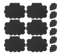 10pcs Black Price Display Label Clips 9x6.5x1cm Plastic Chalkboard Type | Reusable Erasable Markers, Removable Repositionable Design, for Baskets, Boxes, Cafes, Bakeries or Pantry Organisation