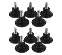 10pcs Black PU Office Chair Castor Wheels Replacement Fixed Rollers | Silent Movement, Noise Reduction, Desk Chairs and Furniture Bases, Home Office Use, Hardwood Floor Protection