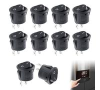 10PCS Black Rocker Switch, 12v switch, Mini Round Toggle Switch, On Off Switches, Rocker on off, Rocker Switches, 2 Pin Car Switches for Car, Boat, Homehold Application