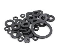10pcs Black Rubber Flat Gasket Washer Set - Waterproof Sealing O-Ring for Plumbing, Faucet, and Mechanical Applications(10x18x2mm)