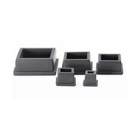 10Pcs Black Square Silicone Rubber End Caps T-Type Blanking Plugs Tube Box Section Insert Seal Stopper 9.6mm~30.6mm(A-9.6mm)