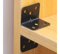 10PCS Black Stainless Steel Right Angle Brackets Furniture Fixed Supports Bracket Table Chair Joint Fastener Corner Brace Large Size 3.6*2.7cm