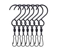 10Pcs Black Stainless Steel Swivel Hooks with Ball Bearings - Metal Clips for Hanging Small Flower Baskets, Garden Decor, and Craft Projects