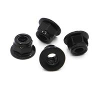 10pcs Black Zinc Plated Carbon Steel Hexagon Nylon Insert Lock Flange NutM3 M4 M5 M6 M8(M6 10pcs)