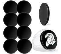 10pcs Blank Challenge Coins, Black 40mm Engraving Blanks Coins, Suitable for Laser Engraving, Metal Stamping, and DIY Hand Engraving, Supports Color Printing, Includes Acrylic Protective Case