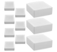 10pcs Blank Match Containers with Sliding Lid, Compact Cubic Holder | Frosted Finish, Plastic and Paper Build, One Handed Opening, for Kitchen Prep and Camping Use