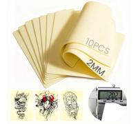 10PCS Blank Tattoo Practice Skin 5.9"x7.8" 2mm Thick - Reusable Double Sided Fake Skin for Tattooing & Eyebrow Microblading - Professional Training Kit for Artists & Beginners