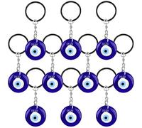 10PCS Blue Evil Eye Keychain Pendants, Glass Keychain, Glass Lucky Evil Eye Keychain Charms, Durable Talisman Blue Eye Keychain Protects Good Luck, Pendants, Phone Accessories(5pcs 2.5cm+5pcs 3cm)