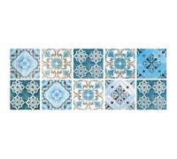 10pcs Blue Mandala Window Tile Stickers Decorative PVC