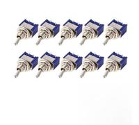 10Pcs Blue Mini MTS-102 SPDT ON-ON Toggle Switches 6A 125VAC 3-Pin Waterproof On/Off Rocker for Electronics DIY Industrial Equipment and Home Projects