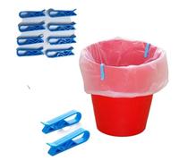 10Pcs Blue Plastic Kitchen Garbage Bin Clip, Set of Bag Clips, Anti-Slip Fixation Clamp for Trash Cans and Garbage Bins Janitorial Sanitation Supplies