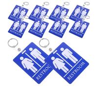 10pcs Blue PVC Bathroom Pass Keychain for Classroom and Dorm Use | Reduces Knocks and Waiting, No Tools Required, Fits Doors and Handles, School Order Helper