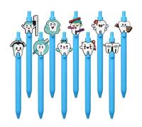 10Pcs Blue Series Retractable Gel Pens Dentist Teeth Theme Soft Gel Pen Smile Teeth Series Ballpoint Pen Student Stationery