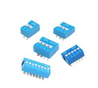 10PCS Blue Toggle Switch 2.54MM Pitch DIP Dial The Code Switch 1 2 3 4 5 6 8PIN Quick Switch IDGTTLDF(4PIN)