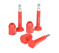 10pcs Bolt Seals ISO 17712, Security Metal Trailer Seals for Container, Anti-Tamper Tags Shipping Cargo Locks, with Print Progressive Numbering (50, Red, Free)